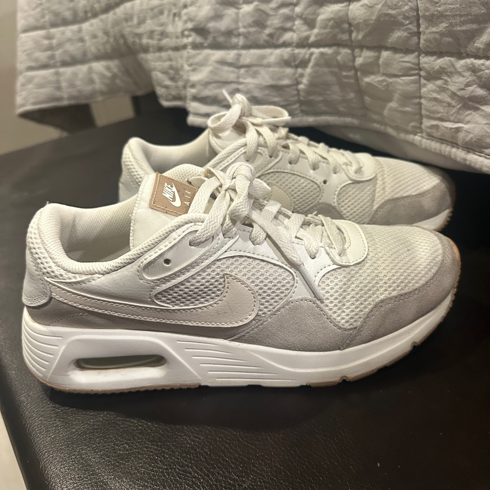 Nike White and Gray Sneakers with Air Max Cushioning
